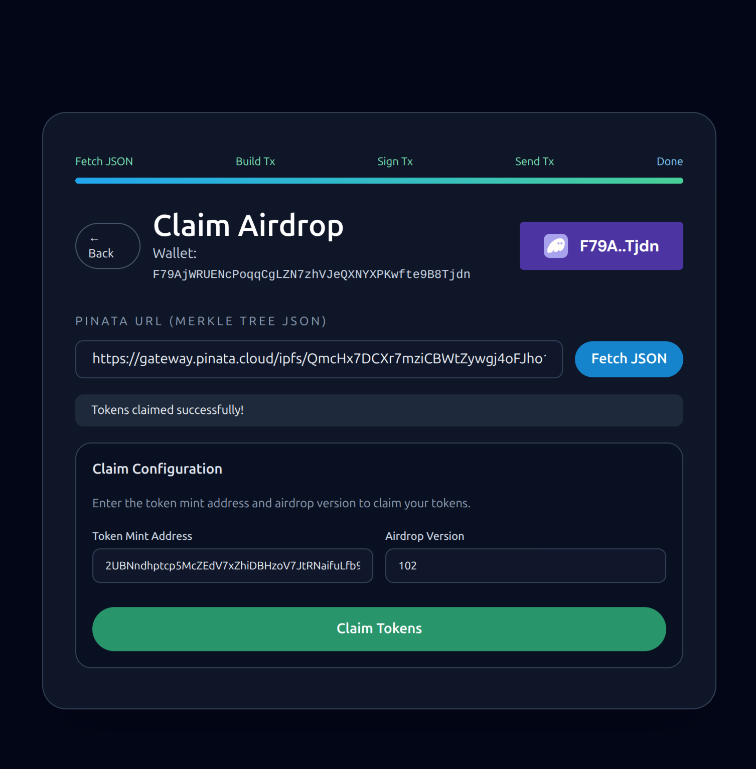 SkyFlow Claim Airdrop Interface